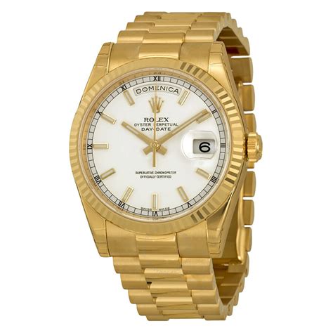 rolex presidential gold white dial